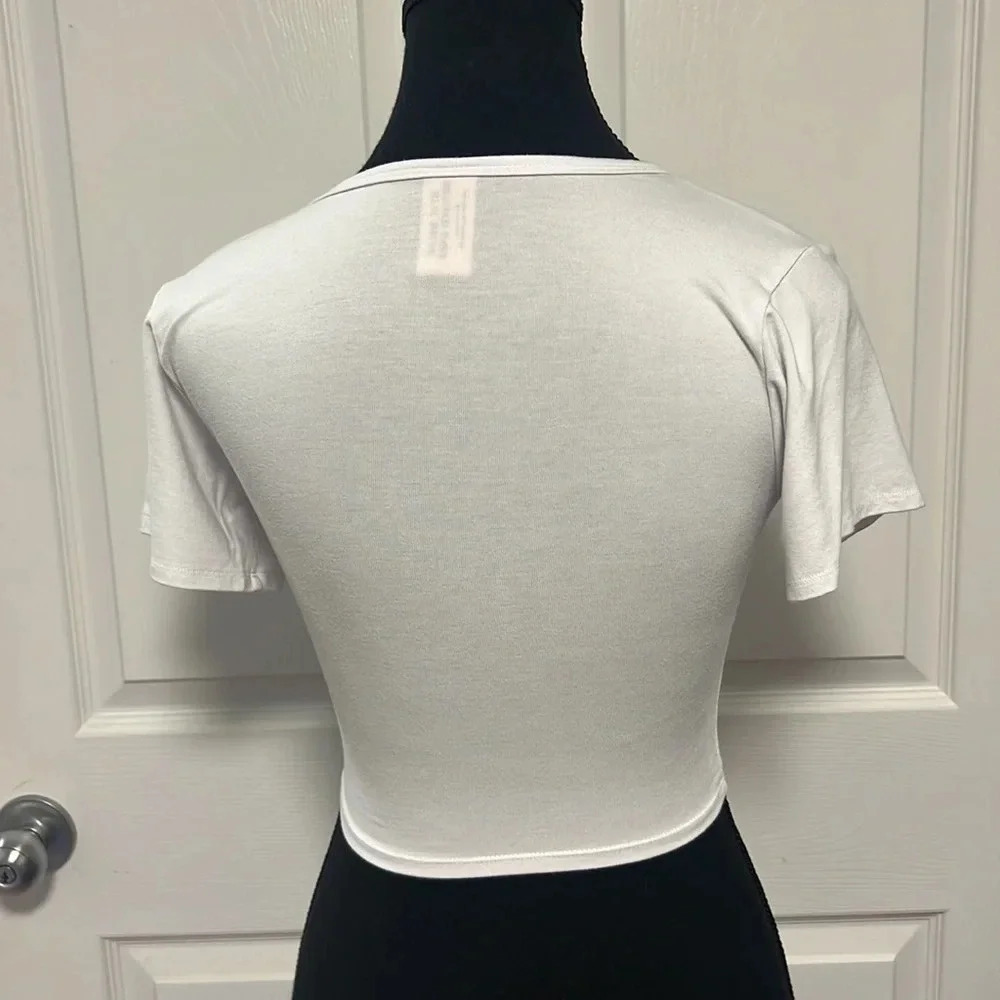 Smash + Tess White  Bamboo Cotton and‎ Spandex Crop top. Size XXS - Picture 3 of 9